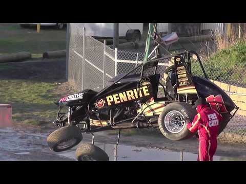 Jason Redpath Big Sprintcar Crash- Gulf Western & Independent Oils Raceway 14/3/20