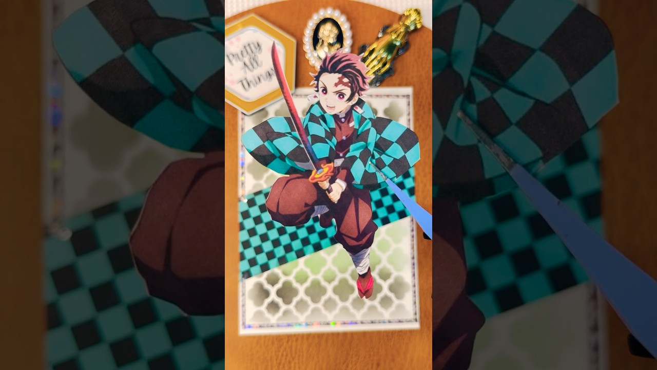 💚🖤Demon Slayer Scrapbooking 🔥Tanjiro Kamado Journaling #journaling #scrapbooking #shorts