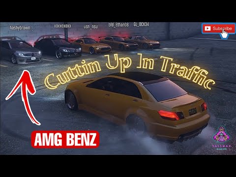 E63 MERCEDES BENZ AMG RIDEOUT CUTTIN UP IN TRAFFIC - GTA V No Hesi