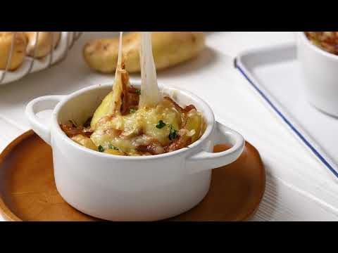 Individual Caramelized Onion Au Gratin Potatoes Recipe Video