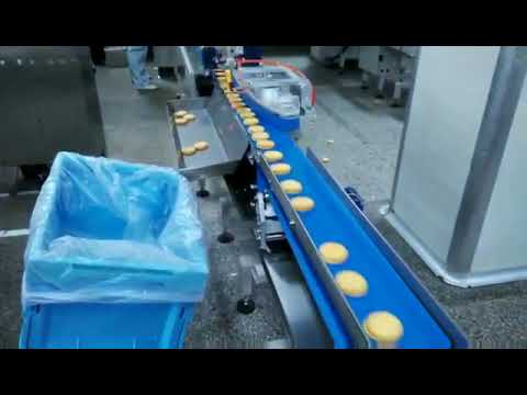 , title : 'full automatic cookie biscuit feeding and packaging production line'
