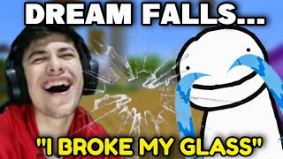 Dream Falls From His Chair &amp; Breaks Glass Live Reaction ft.Quackity &amp; George