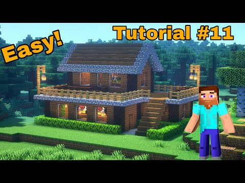 Minecraft House Tutorial : How To Build Large Survival Wooden House (#11) In Hindi !