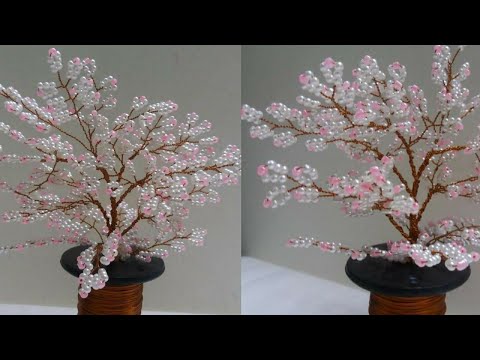 pearl tree tutorial//how to make a tree with pearl//pearl wire tree diy