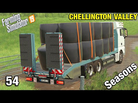 LOAD OF SILAGE BALES TO THE MIXING PLANT Chellington Valley Timelapse - FS19 Ep 54