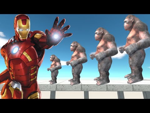 IronMan vs GORO FAMILY Death Run - Animal Revolt Battle Simulator