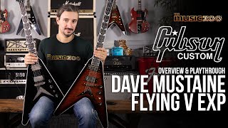 Video thumbnail for Gibson Custom Shop Dave Mustaine Flying V EXP Overview & Playthrough! by The Music Zoo