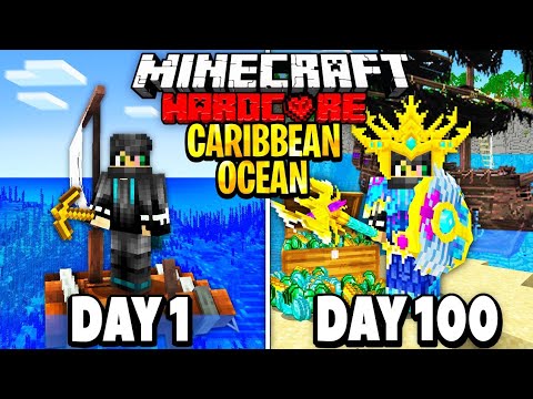 I Survived 100 Days in the Caribbean Ocean in Minecraft.. Here's What Happened..