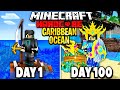 I Survived 100 Days in the Caribbean Ocean in Minecraft.. Here's What Happened..