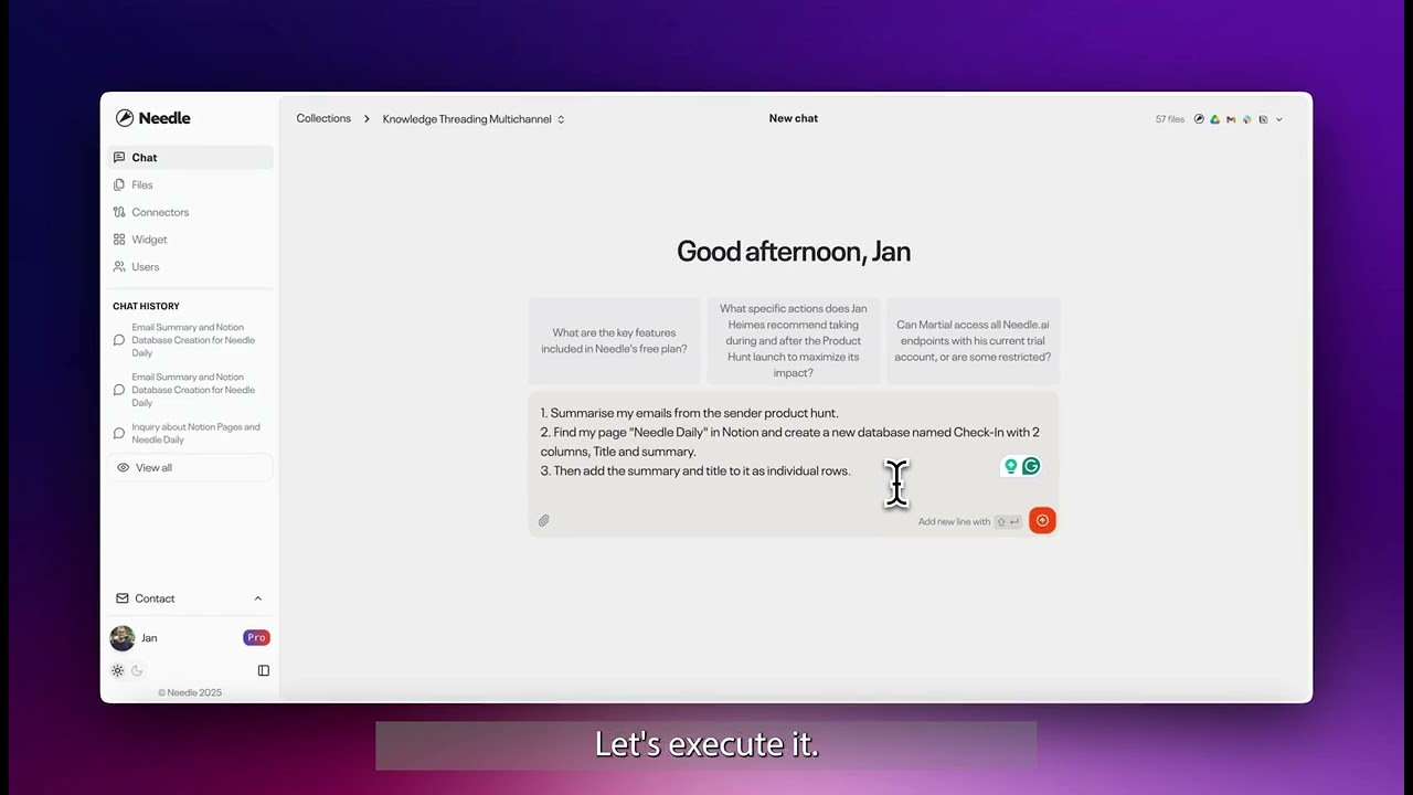Needle AI demo video