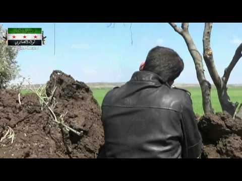 استهداف قوات النظام بالرشاشات الثقيلة على جبهة مثلث الموت من قبل لواء الصابرين في درعا