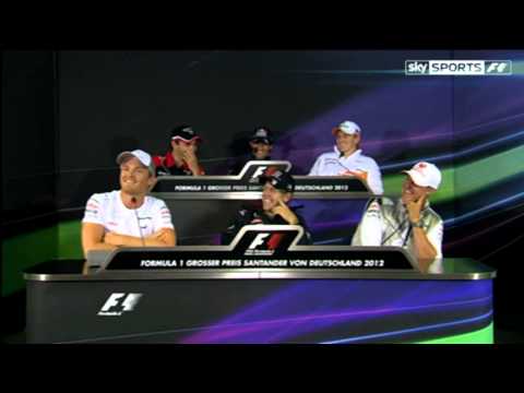 F1 2012 Germany Press Conference - Having fun with the microphones.