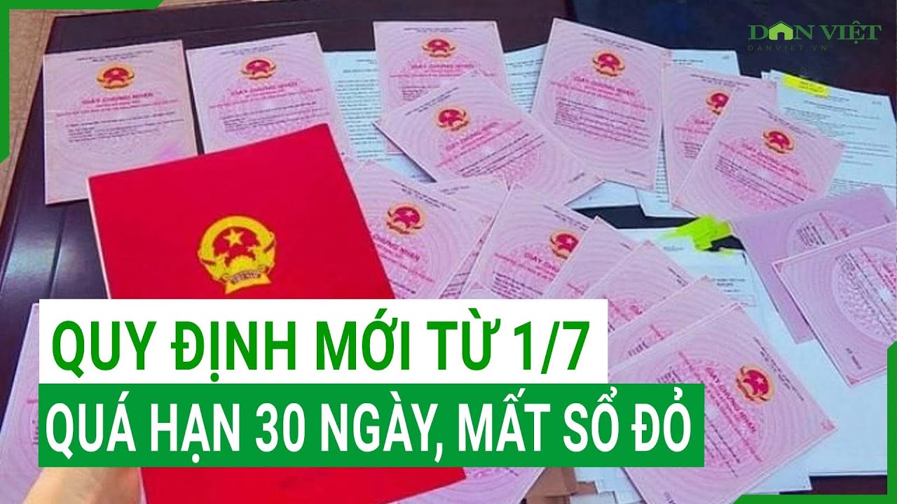 Quy định mới từ 1/7: Quá hạn 30 ngày, mất sổ đỏ