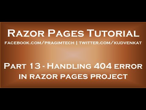 Handling 404 error in razor pages project