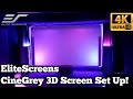 135 EliteScreens ALR CineGrey 3D Fixed Frame 16x9 4K Home Theater Screen Unboxing Set Up Review