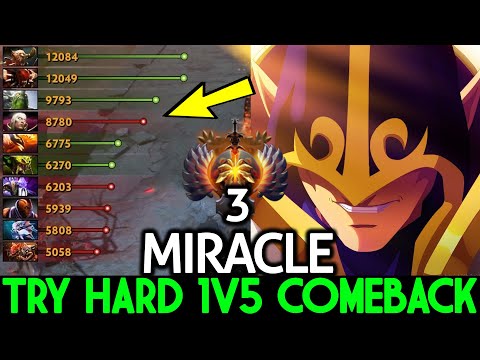 MIRACLE [Invoker] Epic Comeback Tryhard 1v5 Crazy Plays Dota 2
