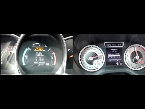 2013 Kia Pro Ceed GT 1.6 T-GDI (204hp) vs. 2012 Mercedes-Benz A 250 (211hp) 0-236 km/h / 0-244 km/h