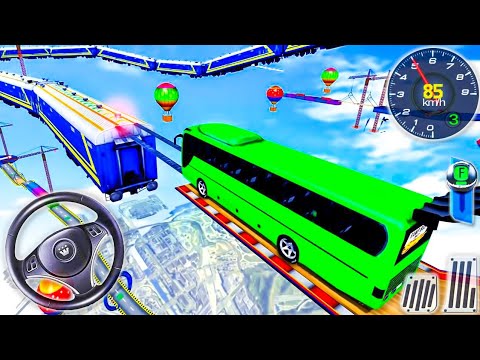 Vertical Impossible Bus Mega Ramp - Bus Stunts Tracks Racing 3D #2 - Android Gameplay