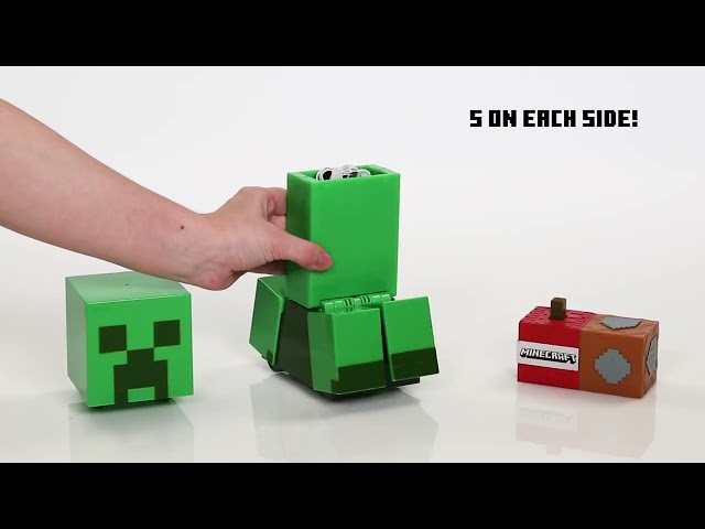 Vídeo relacionado con Mattel Minecraft Creeper Mascota Juguete Interactivo con Luces, Sonidos y acción explosiva, Figura activada por botón de 13,97cm, JGX49