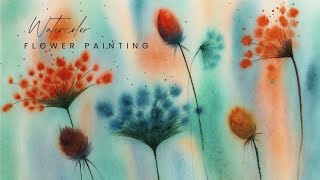Soft Watercolor Floral Painting | Peaceful & Easy Flower Tutorial for Beginners