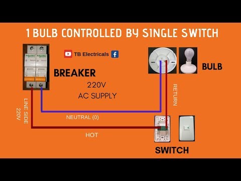 Electrical Tutorial: HOW TO INSTALL 1 BULB CONTROLLED BY SINGLE SWITCH (wiring)