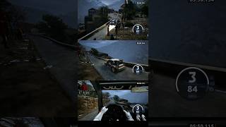 A Renault rally car racing through the town. EA Sports WRC games replay compilation.