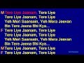 Tere Liye Jaanam - S. P. Balasubrahmanyam K. S. Chithra Duet Hindi Full Karaoke with Lyrics