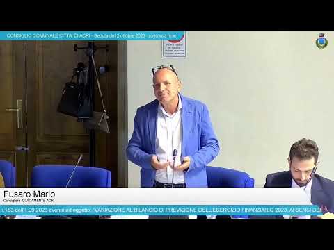 Intervento 4.1 - Consiglio Comunale del 2 Ottobre 2023 - Parte 1 - Mario Fusaro