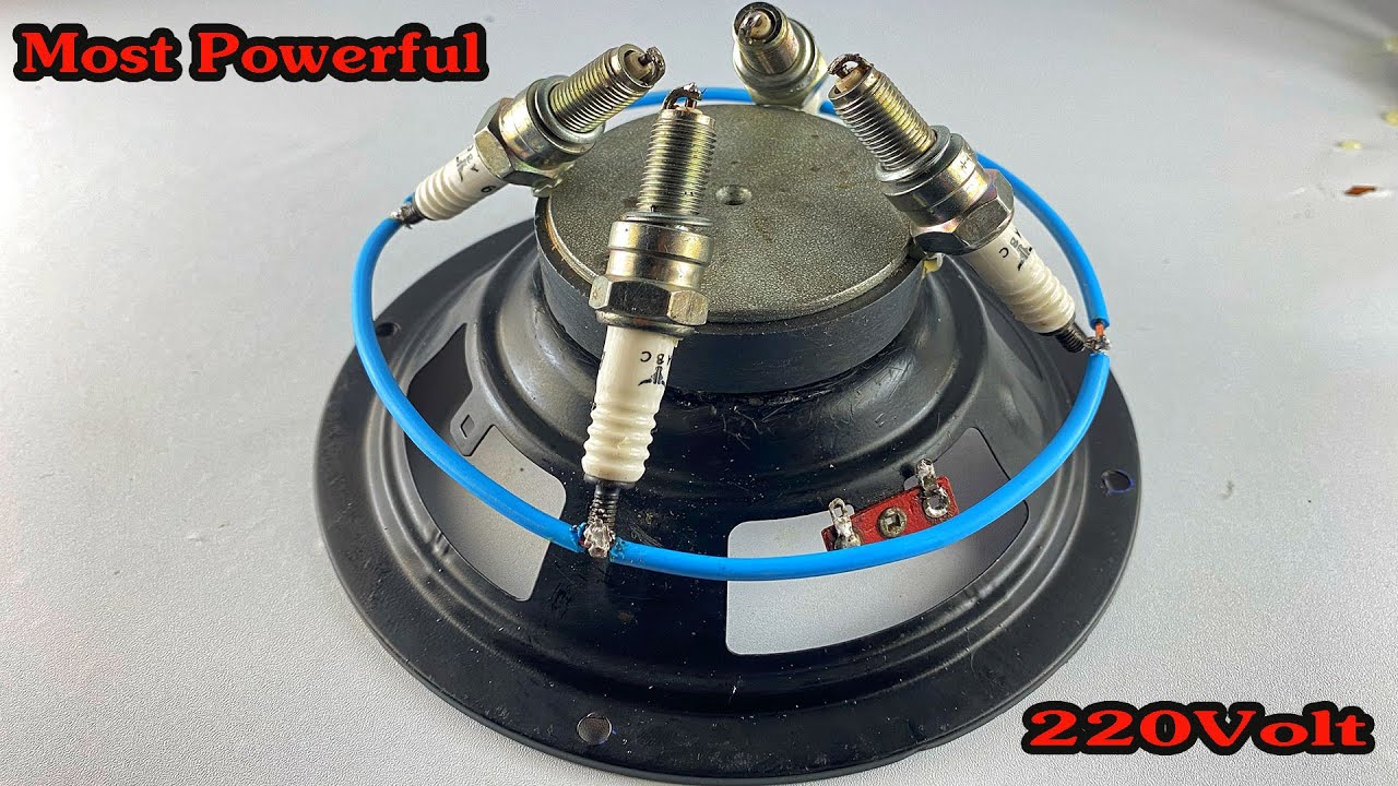 Amazing most powerful 220volt free electricity energy self running with magnet speaker #technology