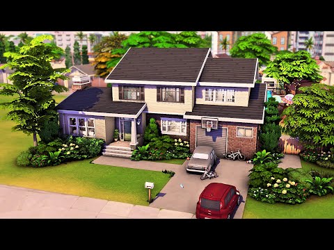 Big Retro Family Home | The Sims 4 Basement Treasures Kit Speed Build