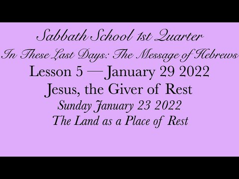 Jesus, the Giver of Rest — The Land as a Place of Rest
