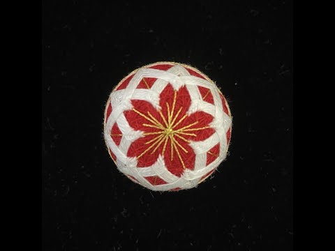 Temari Ball Embroidery Kit Tutorial - Sakura, Japanese handcraft, traditional kiku pattern