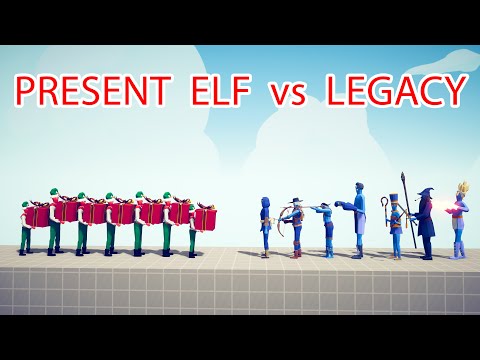 PRESENT ELF Team vs LEGACY Team - Totally Accurate Battle Simulator TABS