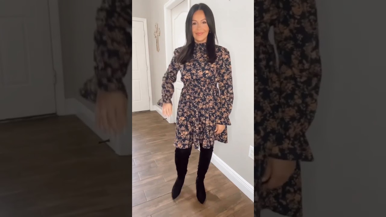 Perfect dress for over the knee boots! #amazonfashion #amazonfinds #outfitideasforwomen