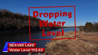 Dropping water levels expose shoreline at Beaver Lake in Arkansas