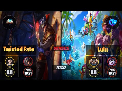 Naehyun TWISTED FATE (Mid) [Unsealed Spellbook] VS LULU - Challenger KR Patch 10.21