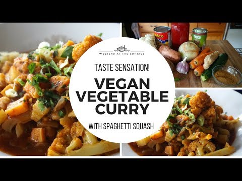 VEGAN VEGETABLE CURRY | served with Roasted Spaghetti Squash