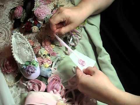 How to make a silk ribbon rose with leaf