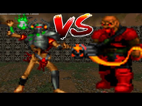 Chaingunner vs Bone Knight - CROSSOVER FIGHT - DOOM vs HERETIC Monster Infighting