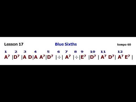 John Ganapes: Lesson 17 - Blue Sixths - backing track