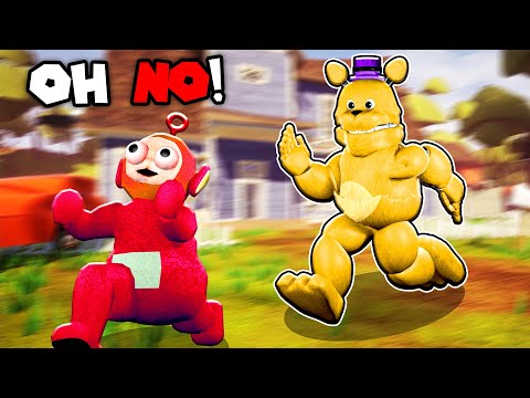 ESCAPE FROM FREDBEAR RUNNING! | Po Plays: Hello Neighbor Fredbear Mod