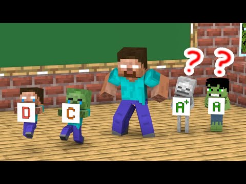 XDSchool - Monster School : Who will be the winner? - Temple Run Challenge - Minecraft Animation