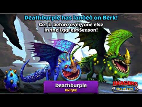 Unique Seasonal Hybrid Dragon, Deathburple Max Level 180 Titan - Dragons : Rise of Berk