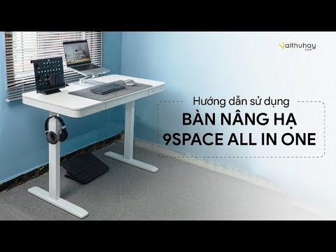 Bàn nâng hạ 9Space LivArt All in One - Tích hợp 5in1 nâng hạ, móc treo, ngăn kéo, hệ thống cổng sạc và magsafe