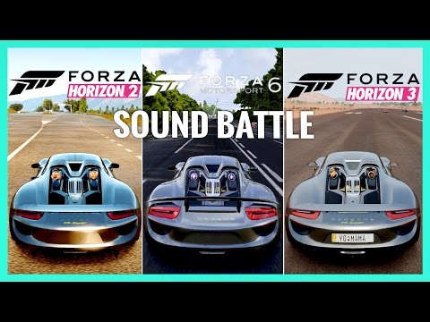 Forza Horizon 3 Porsche 918 Spyder vs Forza Horizon 2 vs Forza 6 Sound Comparison