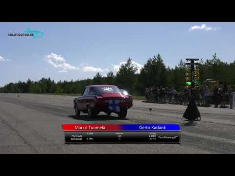 Marko Tuomela - Plymouth Barracuda vs Gerto Kadarik - Ford Mustang GT. Drag race @ RaceWars2019