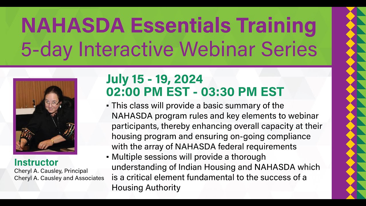 NAHASDA Essentials Training Day 1