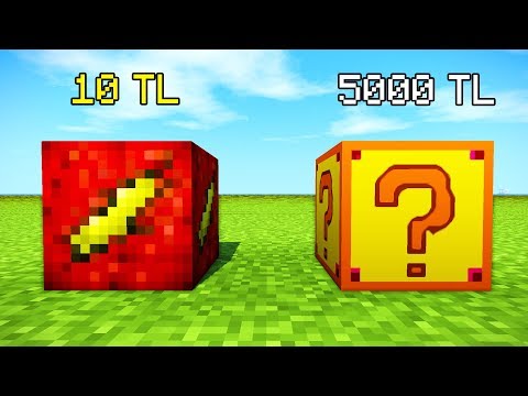 10 TL FLASH ŞANS BLOKLARI VS 5000 TL SERVET ŞANS BLOKLARI - Minecraft