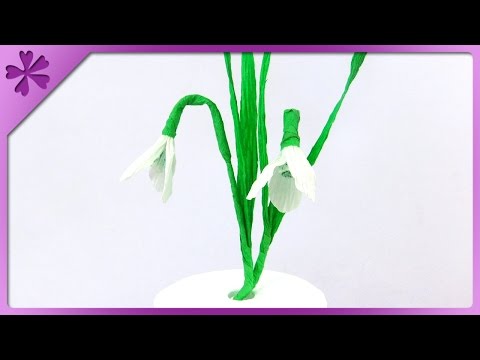 DIY Tissue paper snowdrop (ENG Subtitles) - Speed up #205