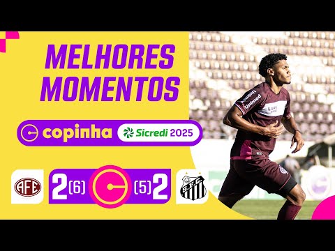 Gols e lances de Ferroviária-SP x Santos